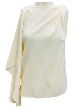 PROENZA SCHOULER IVORY MATTE VISCOSE CREPE ALYSSA TOP